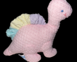 Vintage Eden Pink Terry Cloth Plush Dinosaur Rattle Baby Stuffed Animal ... - $14.99