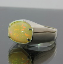 Flashy Colorful Welo Opal Cabochon Gents Handmade Sterling Silver Ring size 9.25 - £135.90 GBP