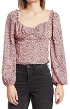 Abound Women&#39;s Bustier Style Long Sleeve Top in Pink Abstract, Size S - $9.95