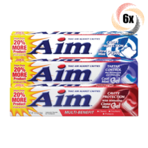 6x Packs AIM Multi Benefit Variety Mint Gel Toothpaste | 5.5oz | Mix &amp; M... - £18.45 GBP