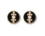 AVON IN BLACK AND WHITE BUTTON EARRINGS ~ NEW!!! - £10.94 GBP