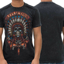 Affliction Wild Buffalo Indian Skull Chief Native Mens T-Shirt Black M L... - £39.95 GBP