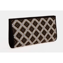 The Nampula Black Glitter Suede Leather Small Clutch image 4