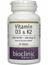 Bioclinic Naturals Vitamin D3 &amp; K2 60 Gels by Bioclinic Naturals - £18.59 GBP