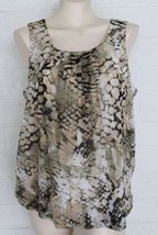 Chico&#39;s 2 Large Wild Animal Print Sleeveless Lined Popover Top - £12.38 GBP