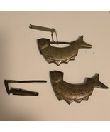 Antique Fish Shaped Bronze Metal Lock Chinese Padlock For Drawer Jewelry... - $61.35 CAD