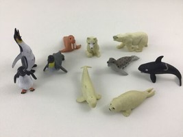 K&amp;M Arctic Animals North Pole Sea Life Miniature PVC Figures 10pc Lot Re... - £25.99 GBP
