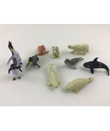 K&amp;M Arctic Animals North Pole Sea Life Miniature PVC Figures 10pc Lot Re... - £25.66 GBP