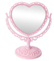 Pink Heart Stand Mirror New - $6.92