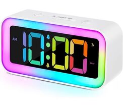 Loud Alarm Clock for Bedrooms with Dynamic RGB Night Light,Heavy Sleeper... - $14.73
