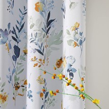 Mysky Home Floral Curtains 84 Inches Long Thermal Insulated Room, Gromme... - $47.99