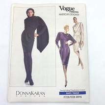 Vogue 2215 Sewing Pattern Donna Karan Vintage 1980s Dress Drape Cape Jacket PT - £10.20 GBP