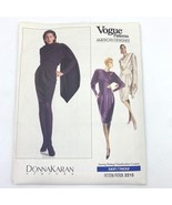 Vogue 2215 Sewing Pattern Donna Karan Vintage 1980s Dress Drape Cape Jac... - £10.26 GBP