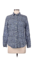 Talbots Ink Blue Floral Long Sleeve Button Down Shirt 8 Petite - £18.13 GBP