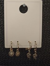 Two Pairs Of Gold Tone Fashion Earrings - £8.01 GBP