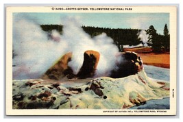 Grotto Geyser Yellowstone National Park Wyoming WY UNP Linen Postcard Z5 - £1.54 GBP