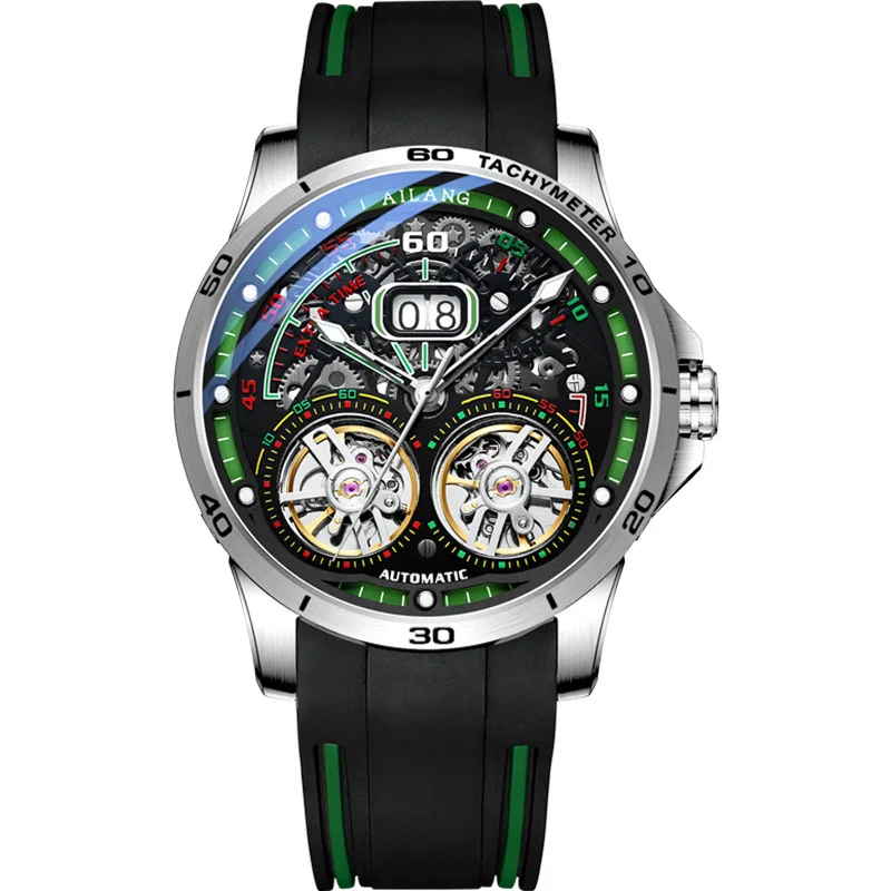  Super Cool Double Tourbillon Automatic Mechanical Watch  Men  Luminous Waterpro - £83.17 GBP