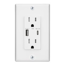 4.2A USB Wall Outlet Charger Tamper Resistant Receptacles C A Ports Adap... - £25.78 GBP