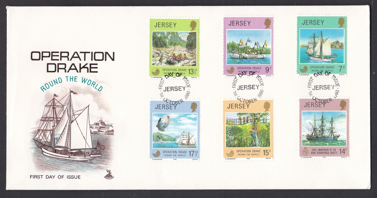 Primary image for Great Britain - Jersey: Operation Drake - Round The World. FDC. Ref: P0128