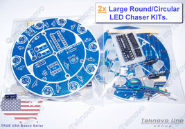 2x Large Round White Frosted Led Sequencer Chaser Diy Kit NE555 CD4017 - Usa - £13.75 GBP