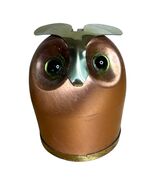 Vintage Coppercraft Guild Owl Bank Copper Gold Tone &amp; Brass Green Glass ... - $221.41 MXN