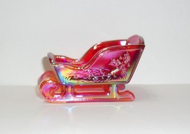 Mosser Glass Red Carnival Mini Christmas Sleigh for Reindeer Made In USA! - £15.55 GBP