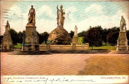 Vintage POSTCARD- T.A.B. Fountain, Fairmont Park, Philadelphia , Pa BK34 - £3.16 GBP