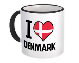 I Love Denmark : Gift Mug Flag Heart Country Crest Danish Expat - £12.70 GBP