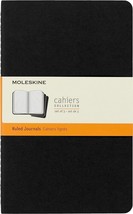 Moleskine Cahier Journal, Soft Cover, Large  Ruled/Lined-Black, 80 Page set of 3 - £15.23 GBP