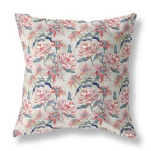 20 Red Pale Green Roses Indoor Outdoor Throw Pillow - £57.49 GBP