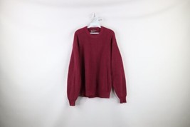 Vtg 90s Streetwear Mens Large Faded Blank Chunky Ribbed Knit Sweater Purple USA - £38.88 GBP