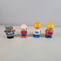 Fisher Price Little People Lot Police Officer Construction Worker Shelcore Const - $12.99