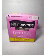 No Nonsense Comfort Top Nylon Knee Highs, Tan, Plus Size, Reinforced Toe... - €7,70 EUR