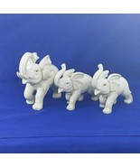 Elephant Trio Ceramic Figurines African Animal Decor Collectible Vintage - $148.50