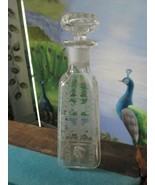 GORGEOUS MID CENTURY UNMARKED PERFUME BOTTLE CRUET ETCHED 8&quot; [GL11] - £99.60 GBP