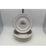 Set of 6 Wedgwood Georgian Collection FLYING CLOUD Rust Red Bread Plates - $59.99