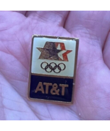 AT&amp;T Los Angeles Olympic Rings 1980 1984 Tack Tie Hat Lapel Pin 1&quot; Vintage - £4.56 GBP