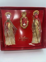 Gorham Crystal 3 Piece Nativity Set in original box. Mary, Joseph and Ba... - £41.17 GBP