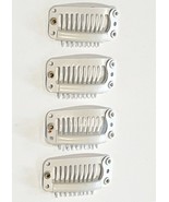 WIG CLIPS - SET OF 4, Cream/Beige color, metal, new in unsealed packaging - $5.18 CAD