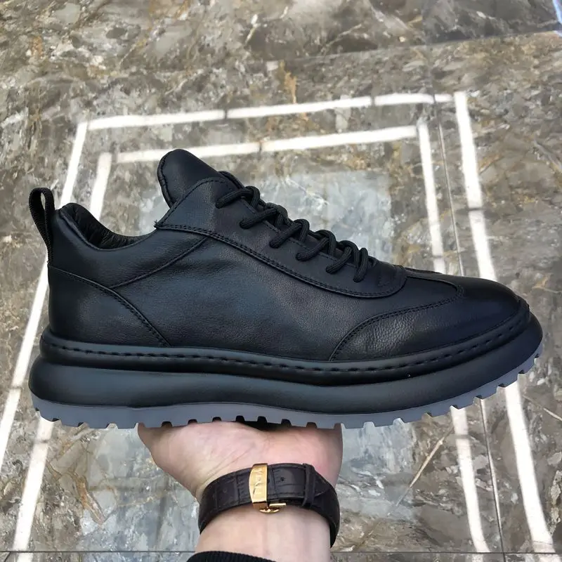 New Fashion Leather Casual Design Shoes Men Flats Platform Shoe Soft Sol... - $48.22