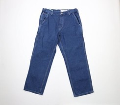 Vtg Carhartt Mens Size 34x28 Distressed Spell Out Dungaree Fit Wide Leg Jeans - £46.57 GBP