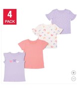 Pekkle Boys Girls T-Shirts Purple Multicolor Butterfly 4-Pack Kids Short... - $727.52 MXN