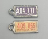 1942 &amp; 1944 Minnesota DAV Tag Keychain License Plate Disabled American V... - £15.14 GBP