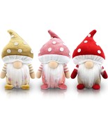 Set of 3 Mushroom Gnomes Plush Spring Easter Decoration Gifts Holiday Ha... - £20.16 GBP