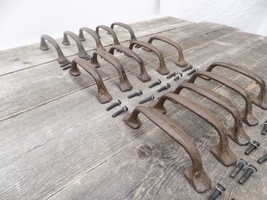 15 CAST IRON HANDLES RUSTIC DRAWER PULLS 5 1/4&quot; LONG W/ SCREWS PULL HAND... - £30.67 GBP