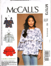 McCall&#39;s M7573 Misses 6 to 14 Laura Ashley Tops and Tunics Uncut Sewing Pattern - £11.87 GBP