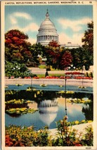 Washington D.C. Capitol Reflections Botanical Gardens Linen Posted 1930 Postcard - £5.99 GBP