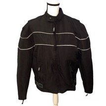 L.C.I. Black Motorcycle Jacket Polyester with Zip-Out Lining USA Leather... - £52.28 GBP