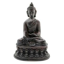 BUDDHA STATUE 4.75" Seated Meditating Shakyamuni Buddhist Icon Handcraft... - $13.45