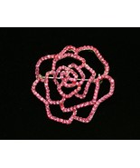 Sparkling Rhinestone Rose Brooch Pin Open Pave Crystal Bridal Bling, Flo... - $22.97